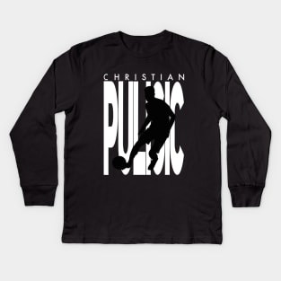 Christian Pulisic silhouette Kids Long Sleeve T-Shirt